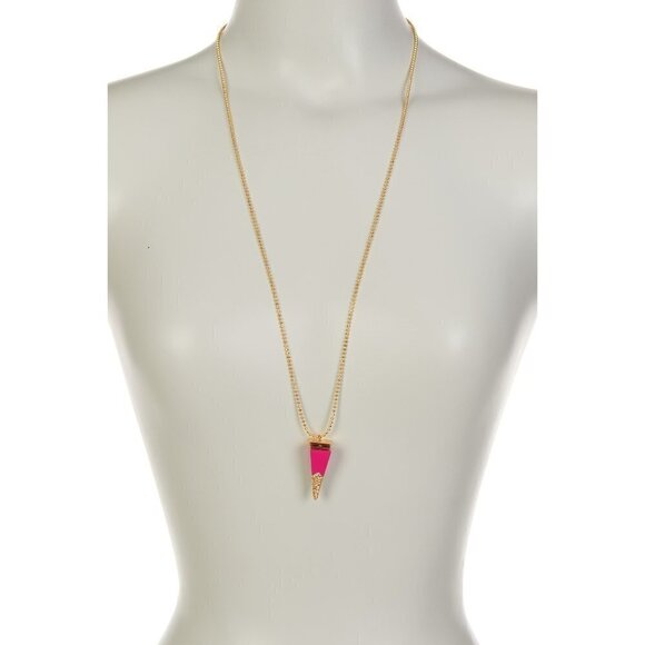 💕TRINA TURK💕 Pink Stacked Cone Pendant Necklace NWT Pink Gold - Picture 3 of 9